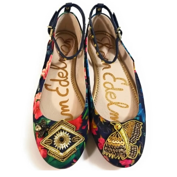 Sam Edelman Shoes - Sam Edelman Ferrera Navy Floral Flats